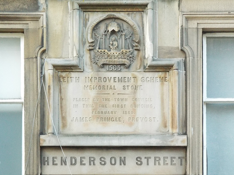 Leith Improvement Scheme memorial stone